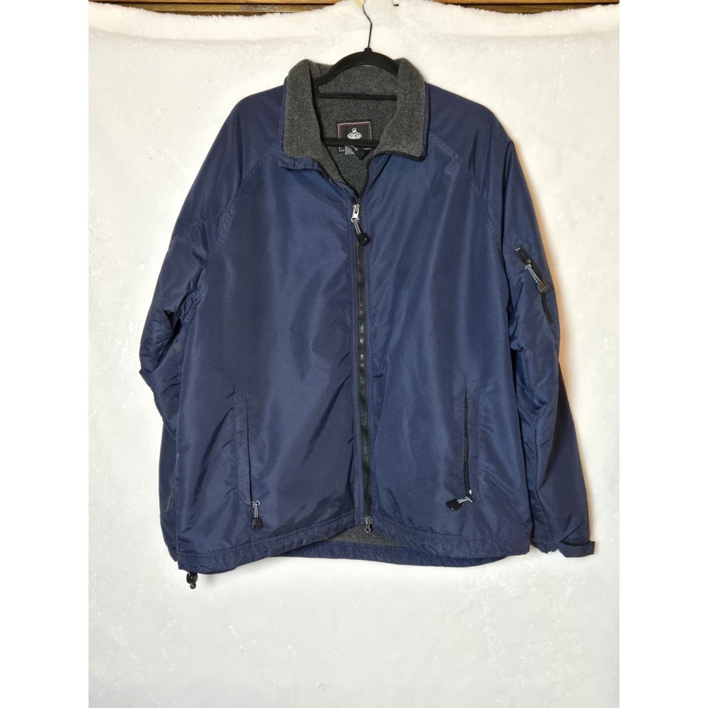 Foot Locker Mens Blue Large Bomber Jacket/Coat Fleece Lining 3 Outer‎ Pockets